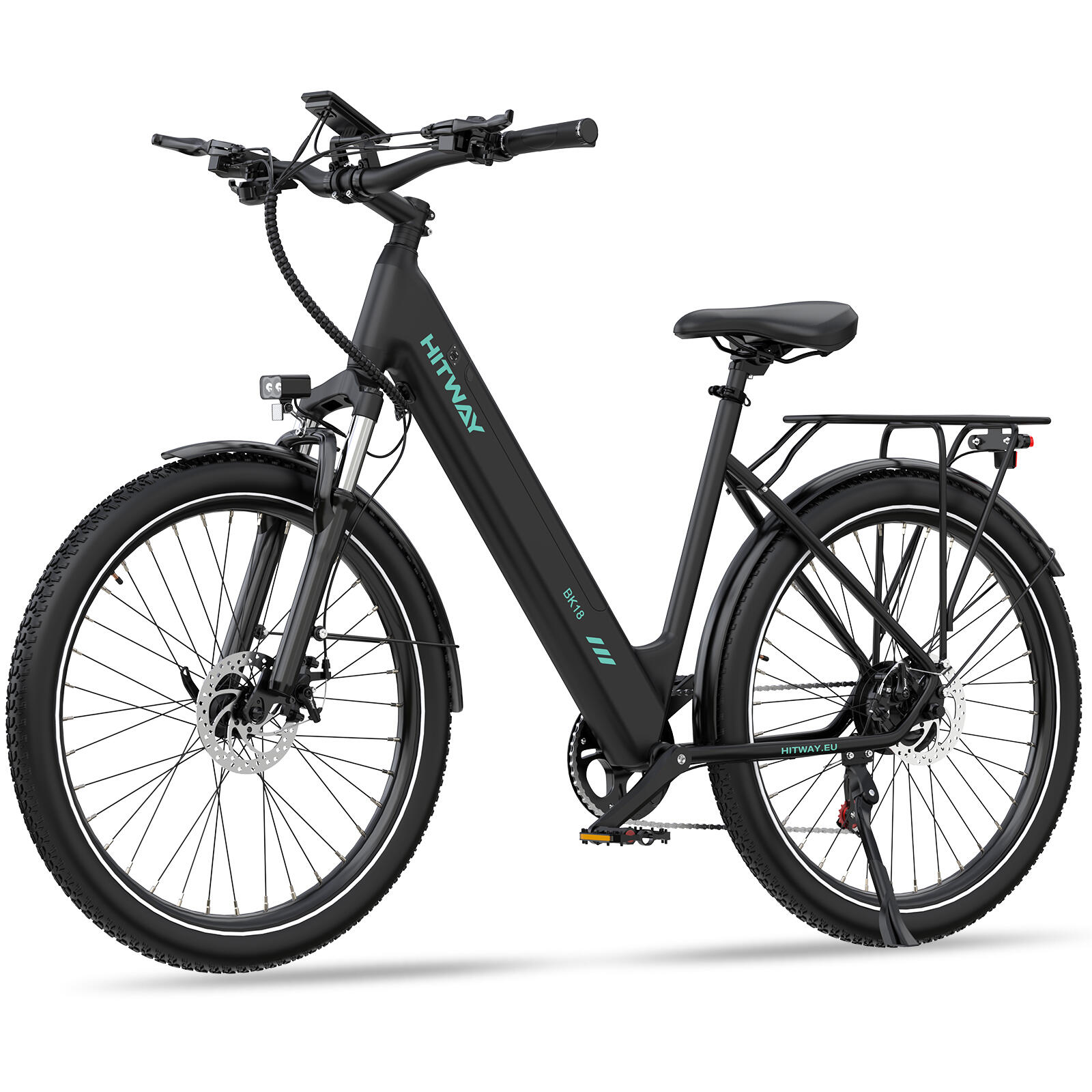 E-Bike Urbana HITWAY BK18 27.5": Cuadro Bajo, 100km Autonomía, App/NFC 1/7