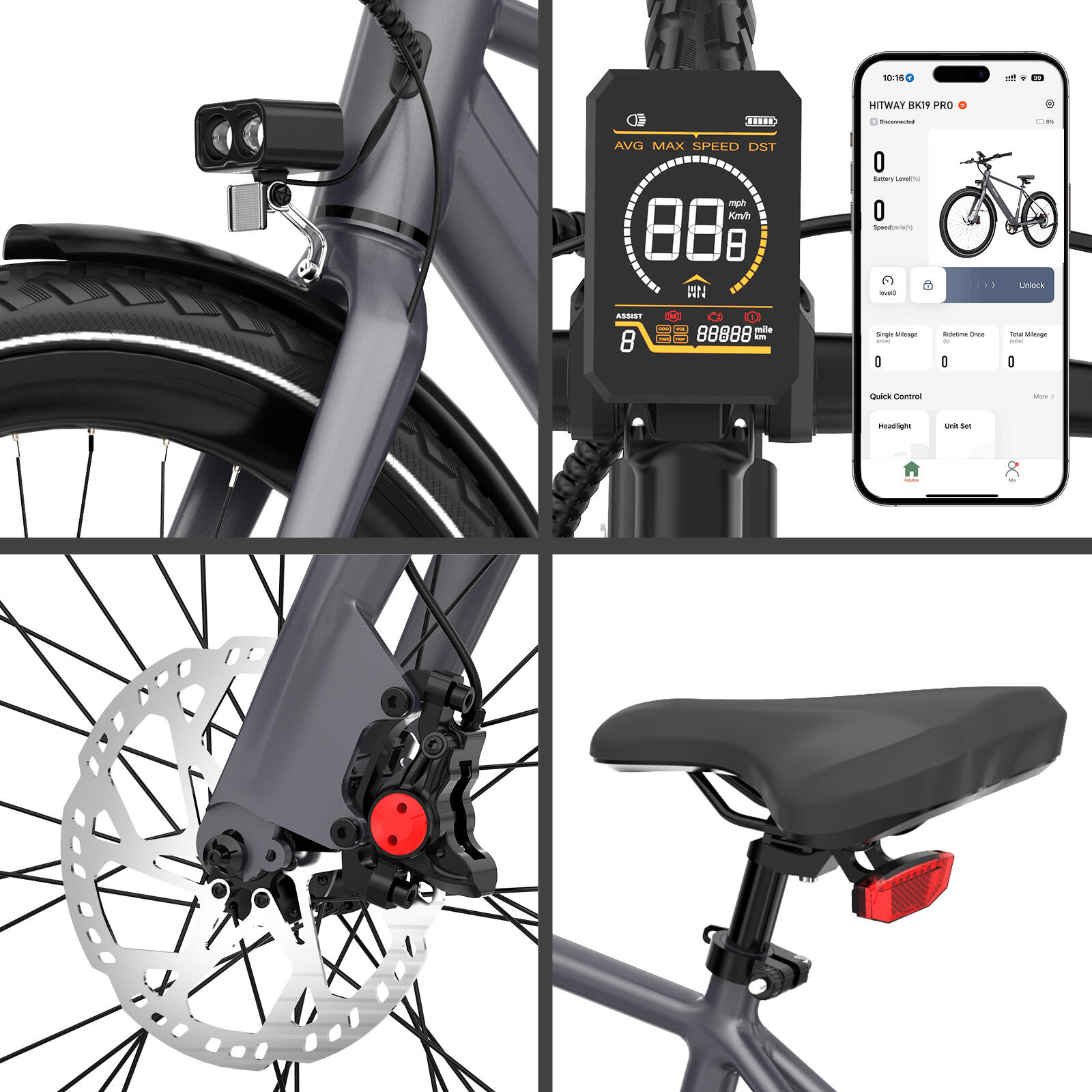 Vélo de ville électrique cadre haut courroie capteur de couple bk19pro 6/7