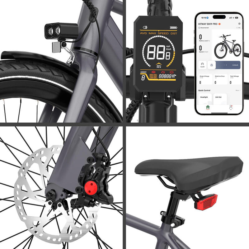 Bicicletă electrică de oraș sportivă transmisie curea senzor cuplu bk19pro