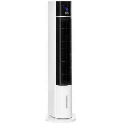 Ventilador de Torre HOMCOM 33x26x105 cm Blanco y Negro