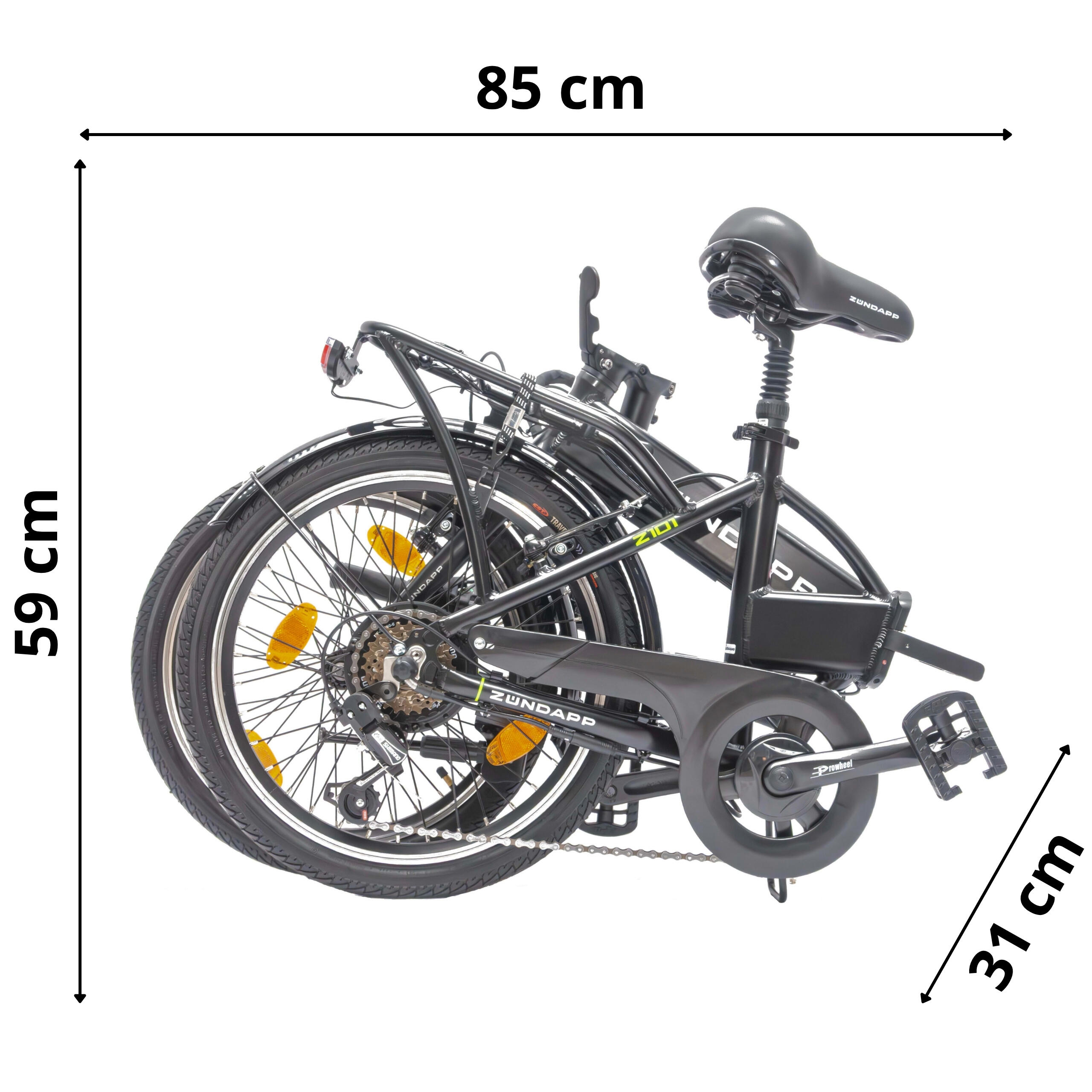 Rower Elektryczny Składany Miejski Zündapp Z101 Koła 20" 3/7
