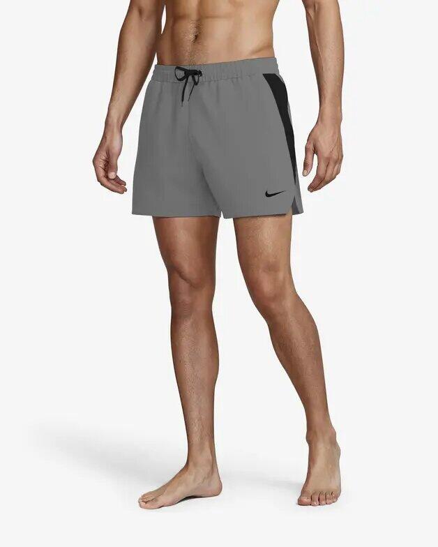 Nike Swim Contend Solid Essentials 5" Volley  Grigio-Nero M 2/3