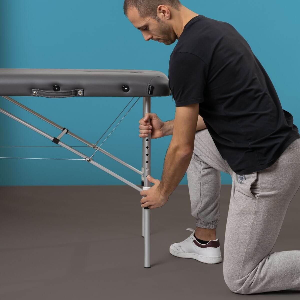 Marquesa Portátil Dobrável 3 Corpos 70 cm Alumínio Antracite 4/7