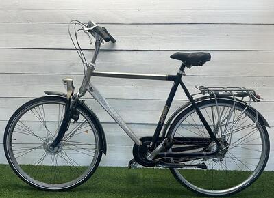 Batavus stadsfiets, zwart - heren city speed, 28" wiel, met standaard
