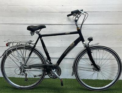 Batavus stadsfiets, zwart - heren city speed, 28" wiel, met standaard