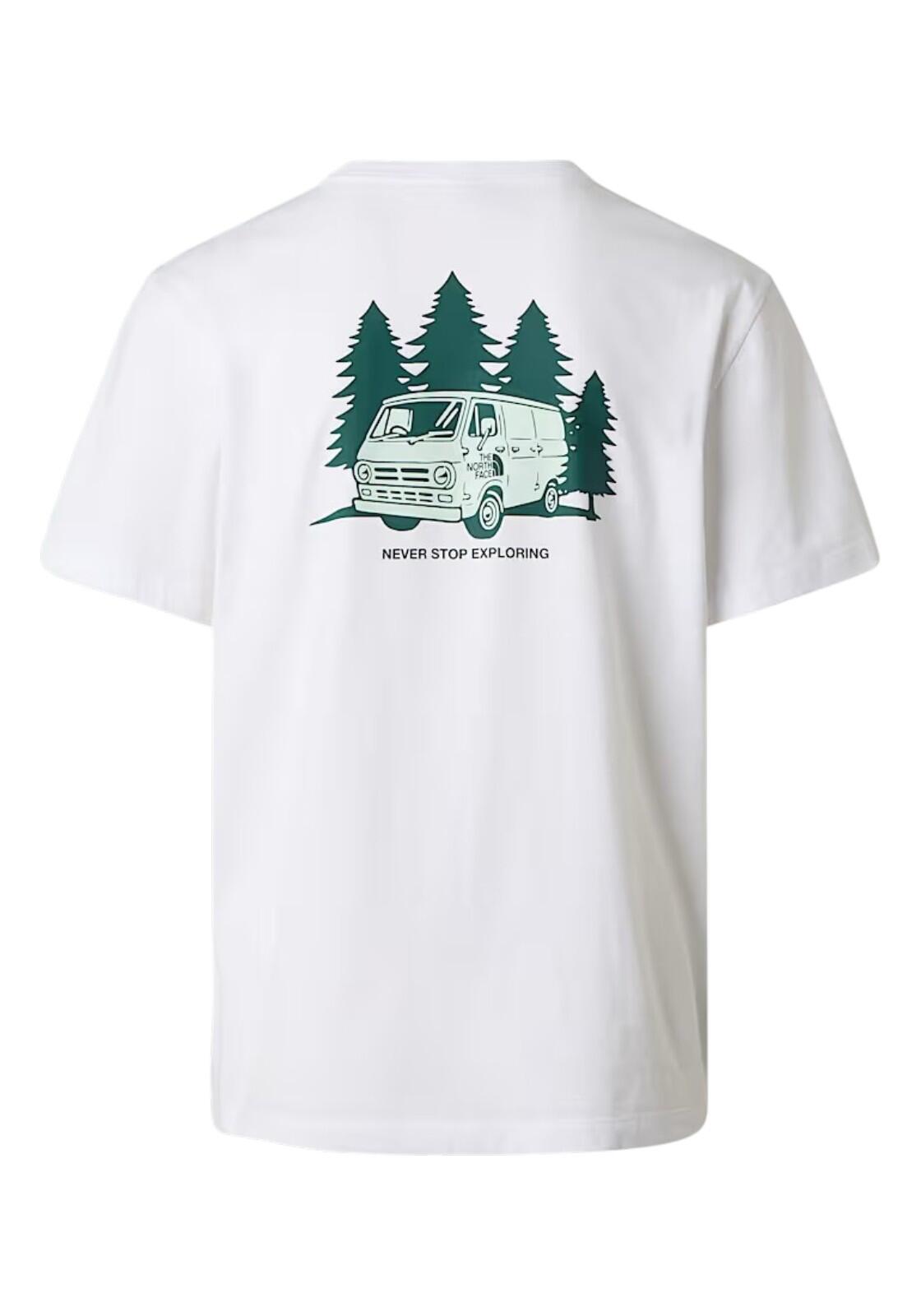 Camiseta Blanca The North Face con Estampado Van Life Stone Slab de Corte Holga 2/6