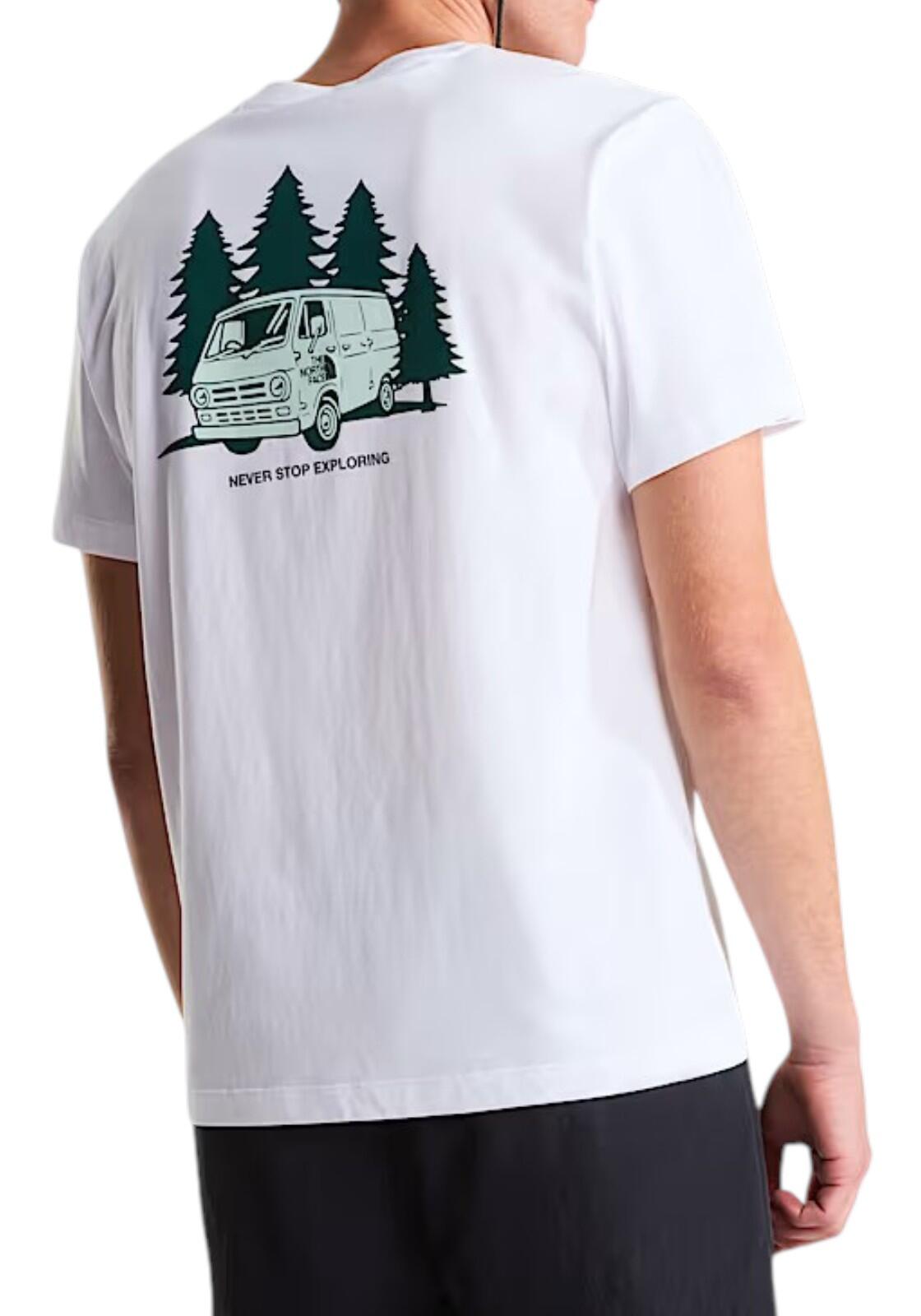 Camiseta Blanca The North Face con Estampado Van Life Stone Slab de Corte Holga 4/6