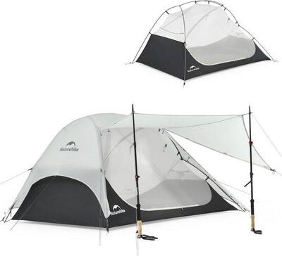 Star river™ ul 2-persoons ultralichte backpacktent-steengrijs