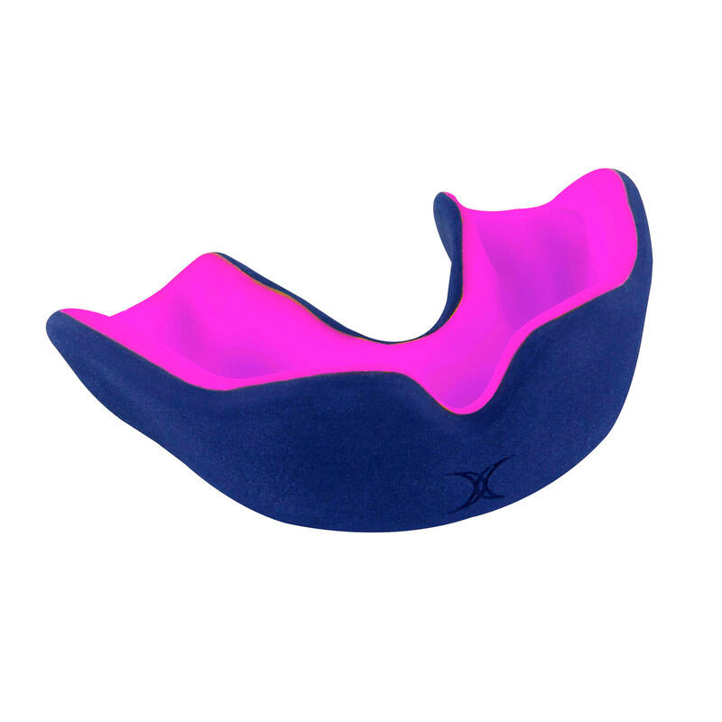 PROTECTOR BUCAL XBRACE DUAL DENSITY GILBERT AZUL MARINO/ROSA, TALLA JUNIOR 3/3