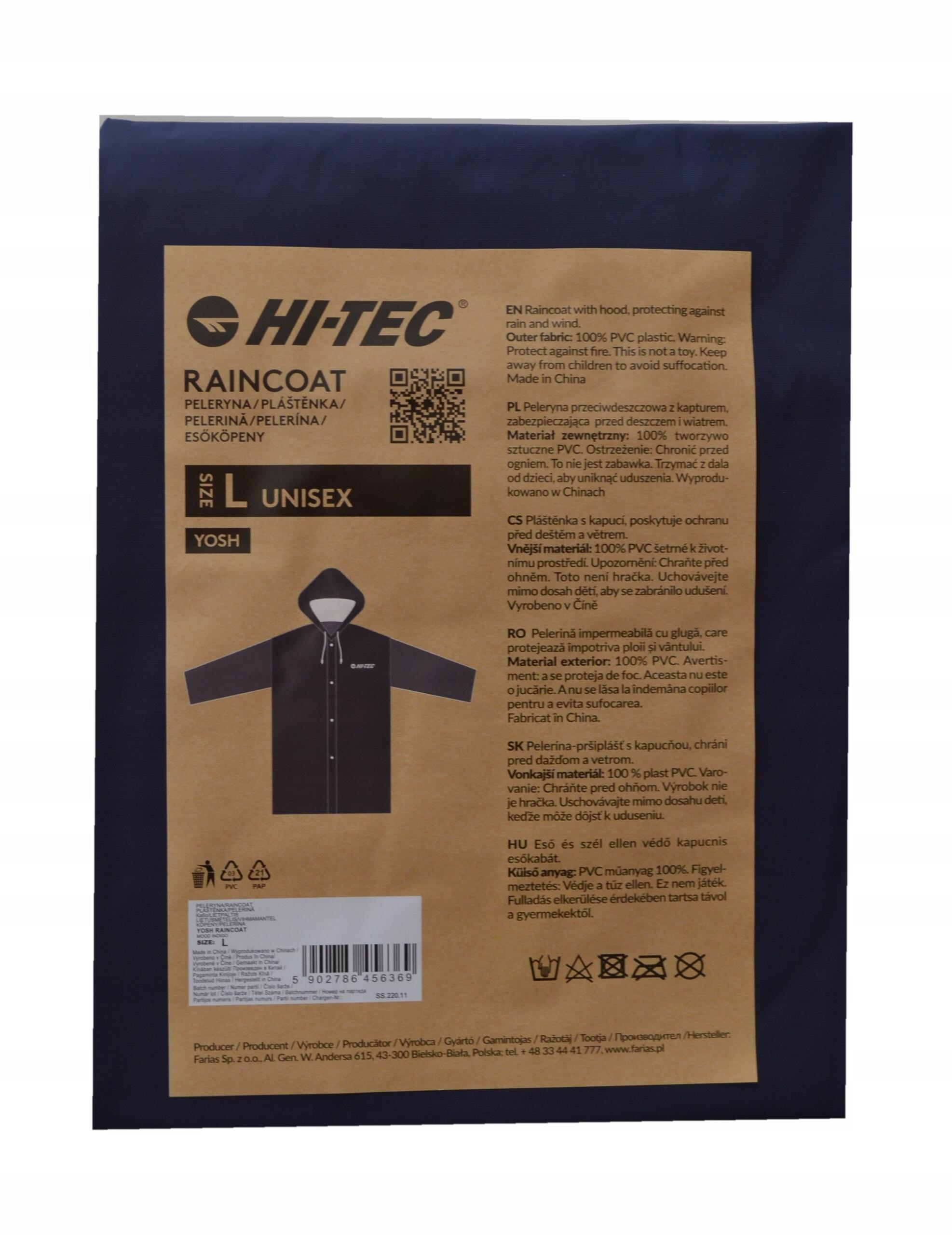 Peleryna przeciwdeszczowa Hi-Tec poncho turystyczna na deszcz 3/4