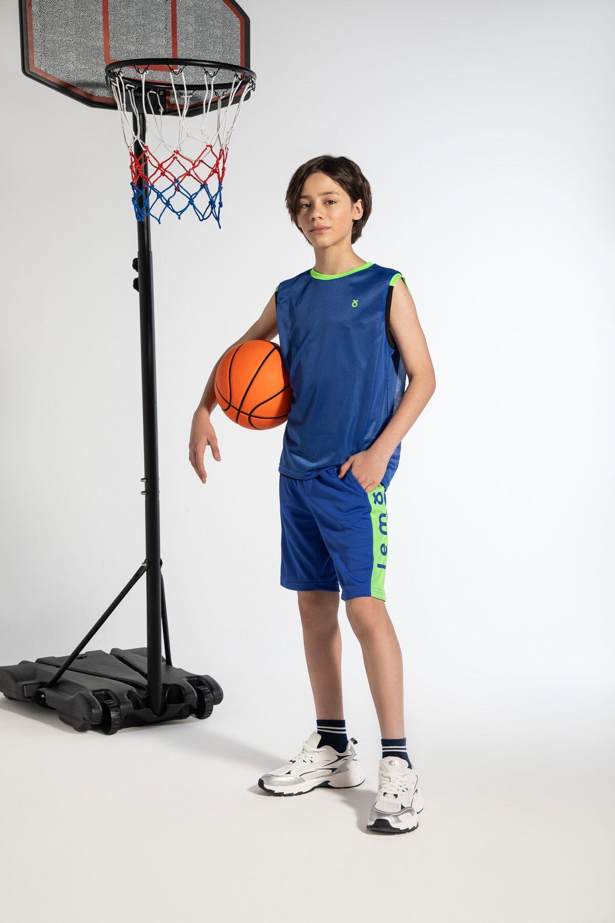 Voetbalshort voor kinderen WL6 blauw 5/6