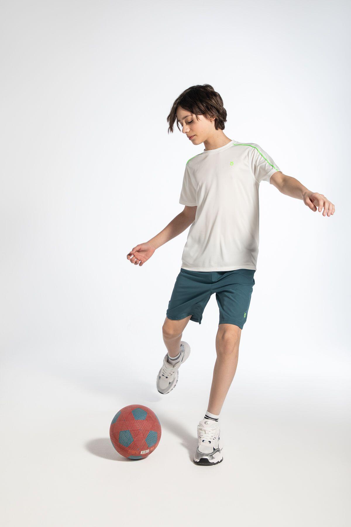 Voetbalshort voor kinderen WL6 groen 7/7