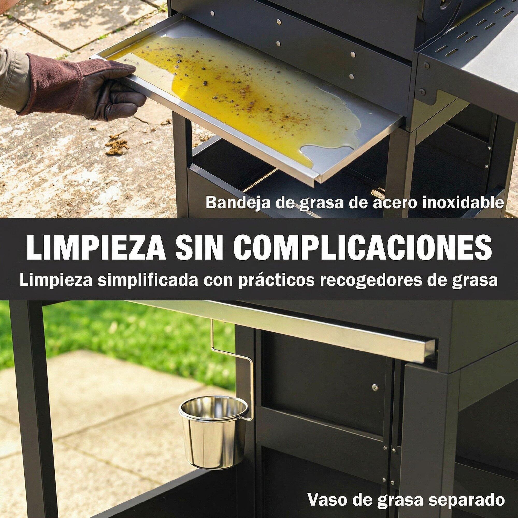 Barbecue a gás 125x57x110 cm preto Outsunny 4/5
