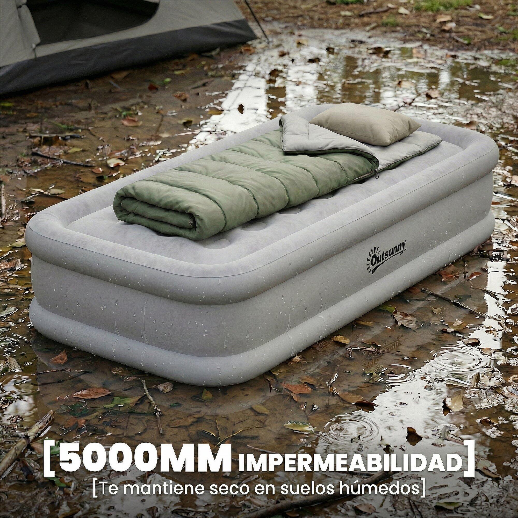 Colchão insuflável 190x97x39 cm cinzento Outsunny 4/5
