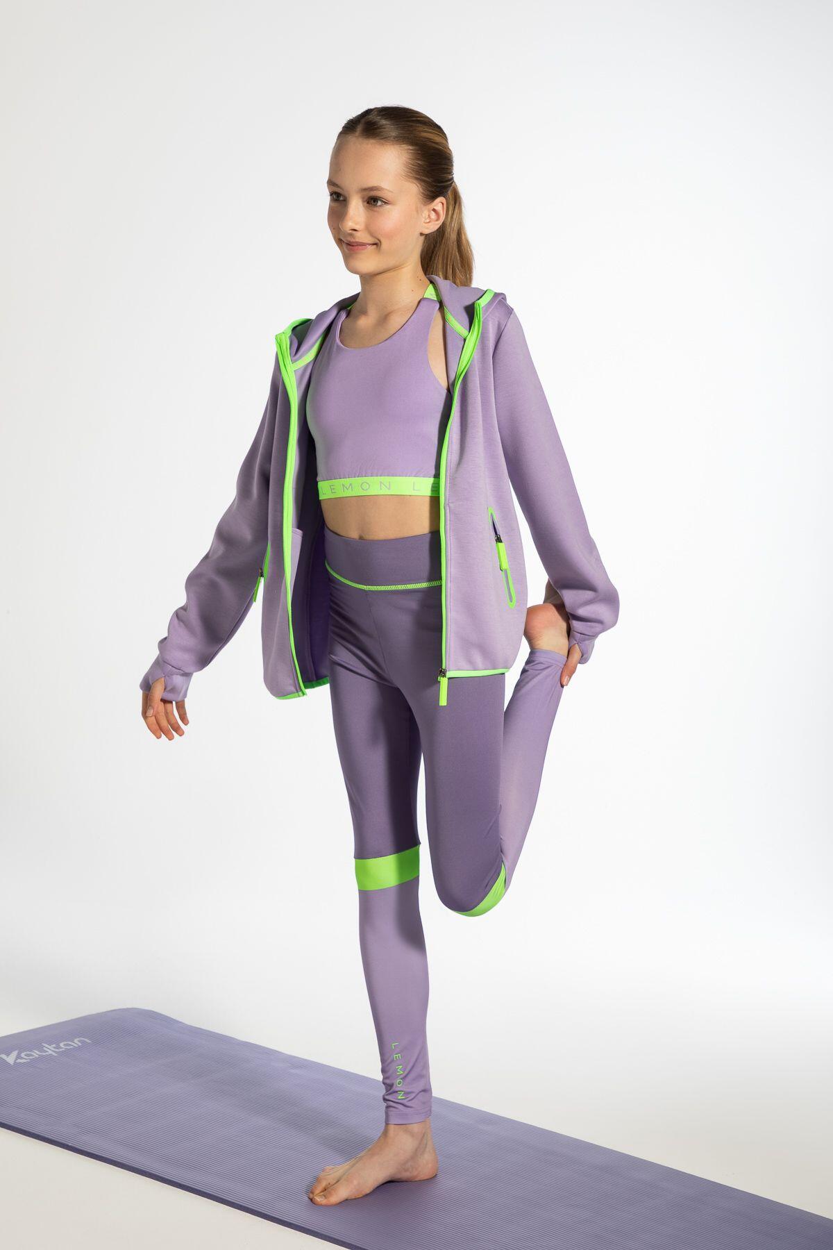Bluza sportowa dla dzieci Lemon Exlopre WL6 rozpinana fioletowa 5/7