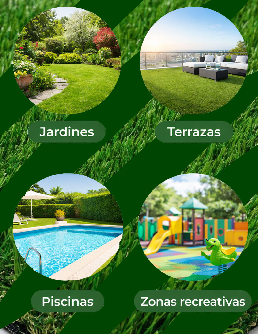 Césped Artificial Sevilla 42mm - Rollos JARDIN202 Rollos 5 Metros 5/5