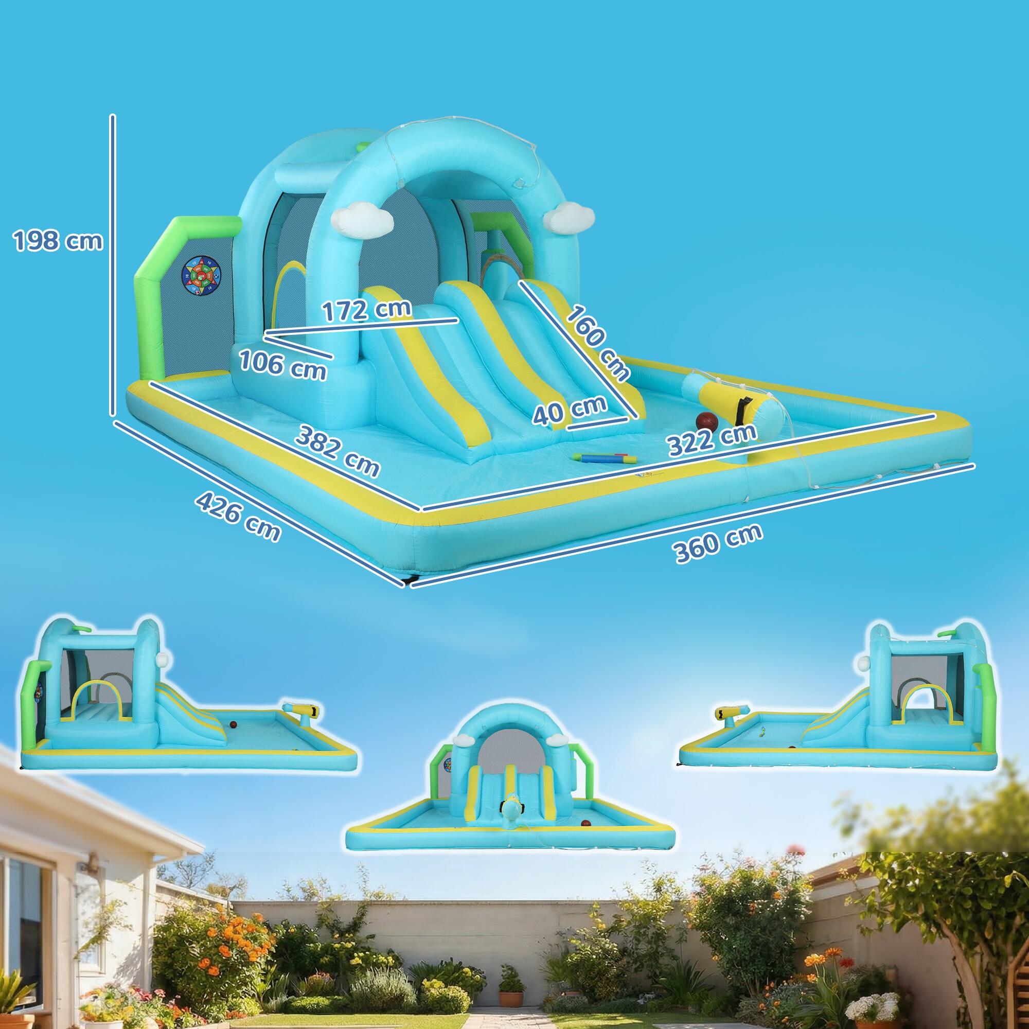 Castillo Hinchable Acuático AIYAPLAY 426x360x198 cm Azul 3/5
