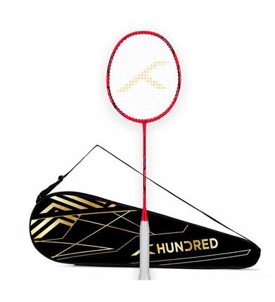 Badmintonschläger mit Schlägerhülle - Powertek 2000 rot