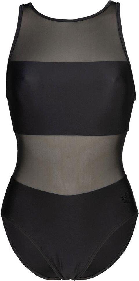 Arena Dames Badpak Mesh Panels Vent Back Zwart