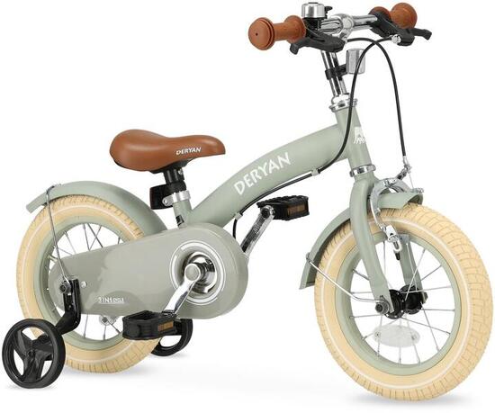 Vélo enfant 3-en-1 12 pouces - Draisienne - Avec roulettes - Vert