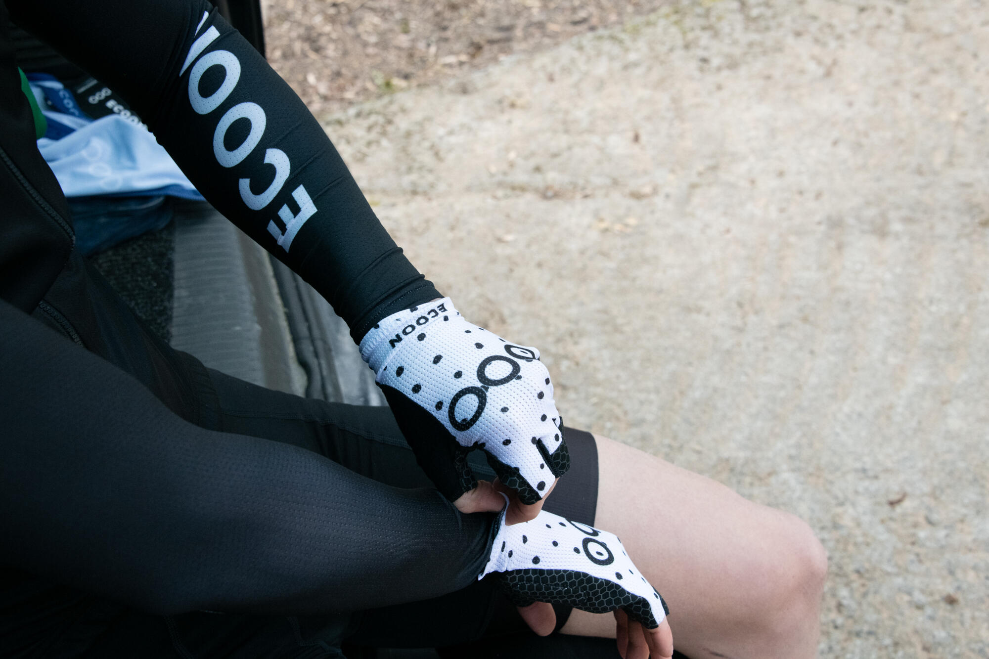 Gants de cyclisme ECOON modèle Ventoux couleur blanc 6/7
