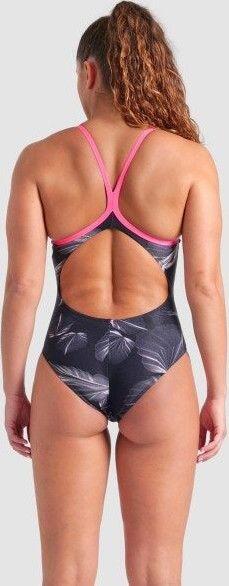 Arena Frozen Leaves Swimsuit Black/Pink Women's 2/5