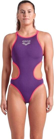 Maillot de bain Arena One Big Logo Violet/Corail Femme