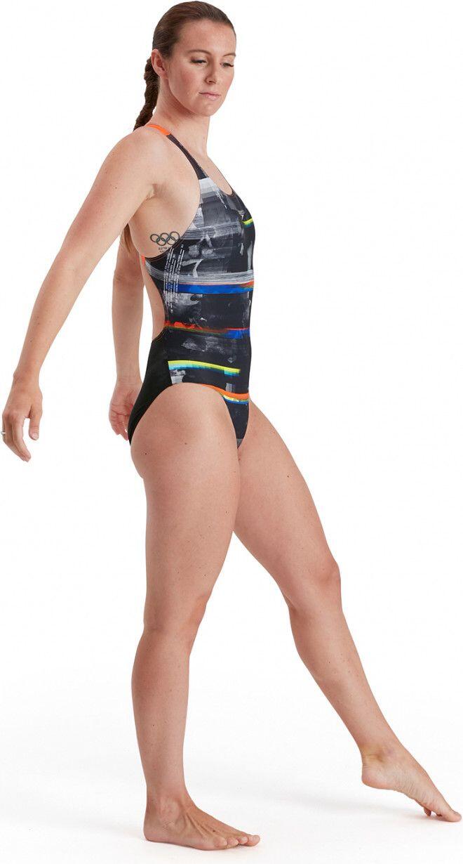 Maillot de Bain Femme End+ Placem Dig Powerb Noir Orange 4/5