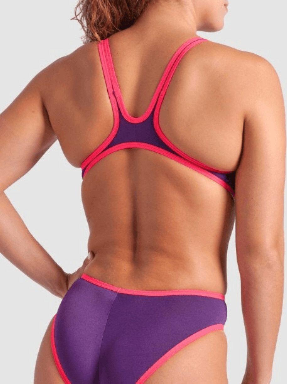Maillot de bain Arena One Big Logo Violet/Corail Femme 4/7