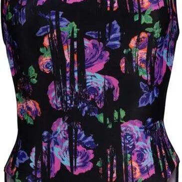 Arena Rose Texture Swimsuit Xcro Black