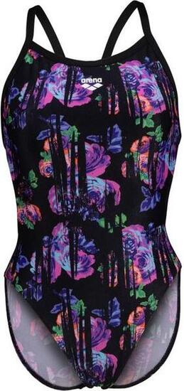 Maillot de Bain Arena Femme Rose Texture Swimsuit Xcro Noir