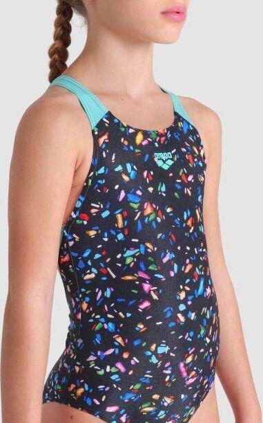 Costume da bagno Arena Confetti per bambina Nero/Multicolore 3/7
