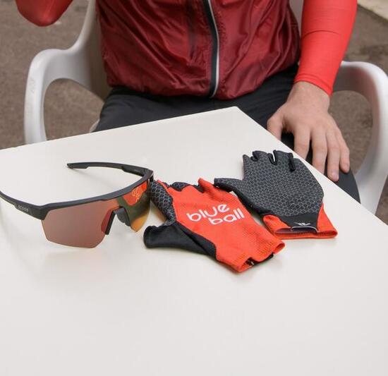 GANTS BICICLETA CORTOS BlueBall EN ROUGE