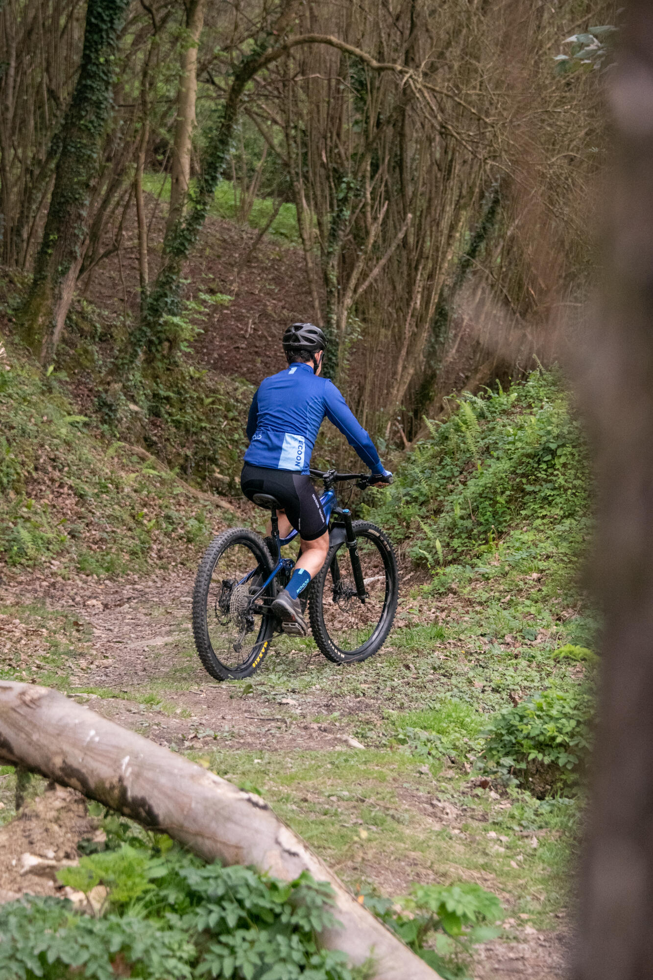 Chaussettes de cyclisme ECOON modèle Lzoard couleur bleu 3/7