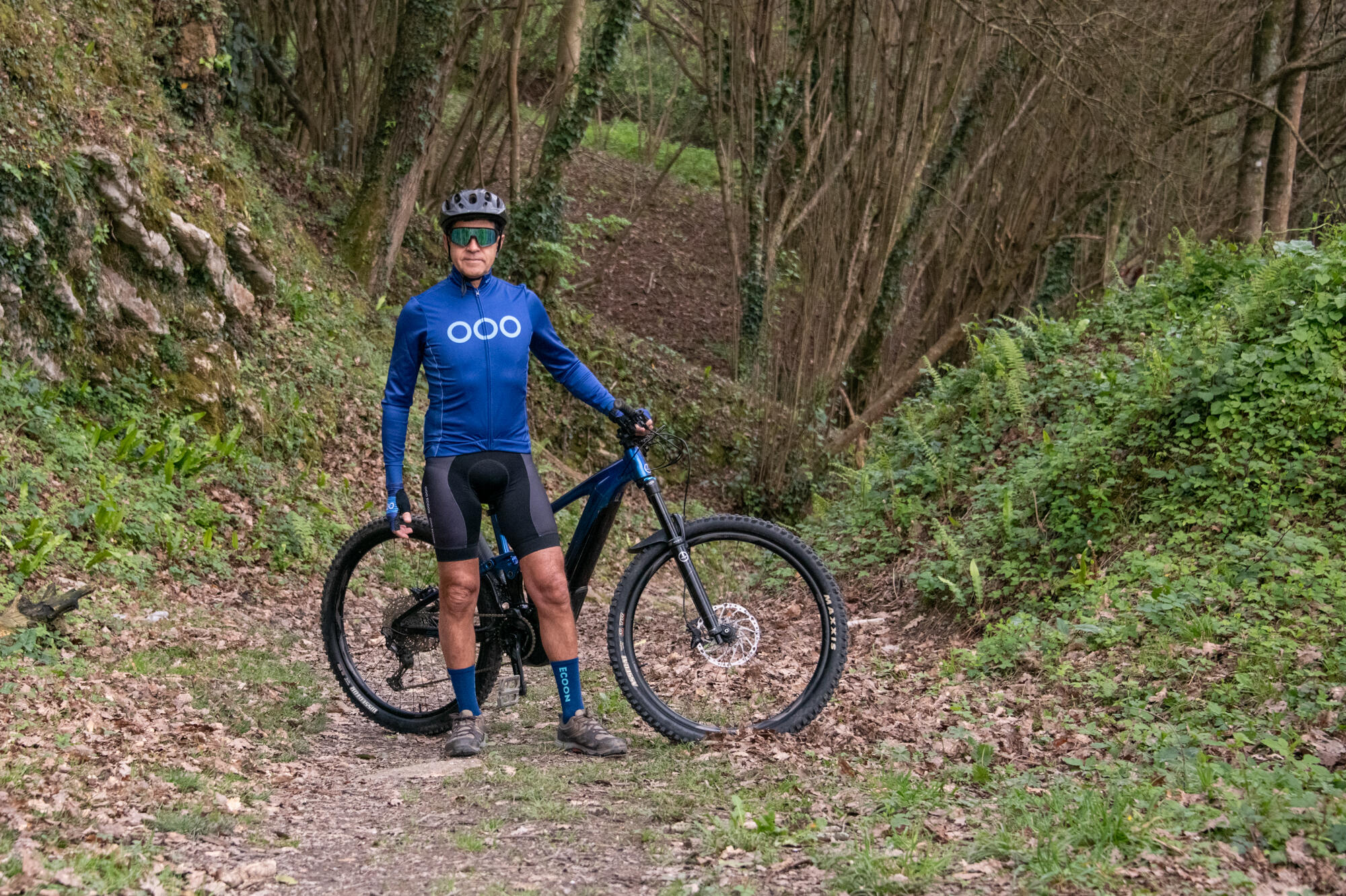 Chaussettes de cyclisme ECOON modèle Lzoard couleur bleu 2/7