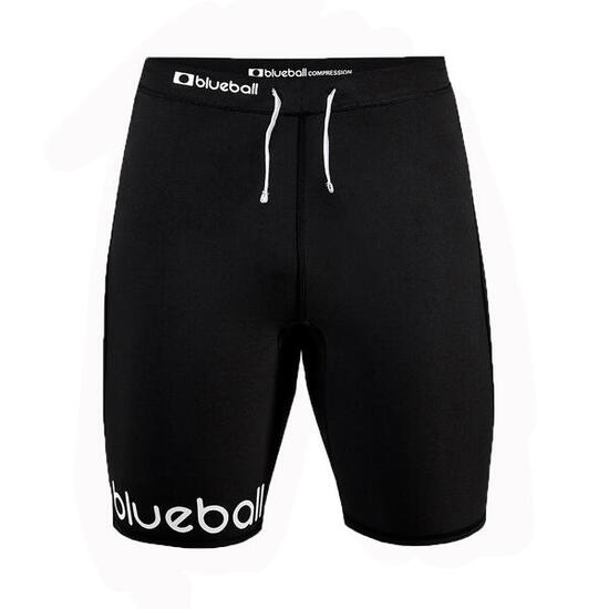 SHORT DE COMPRESSION RUNNING AVEC CORDONES POUR HOMME BlueBall EN NOIR.