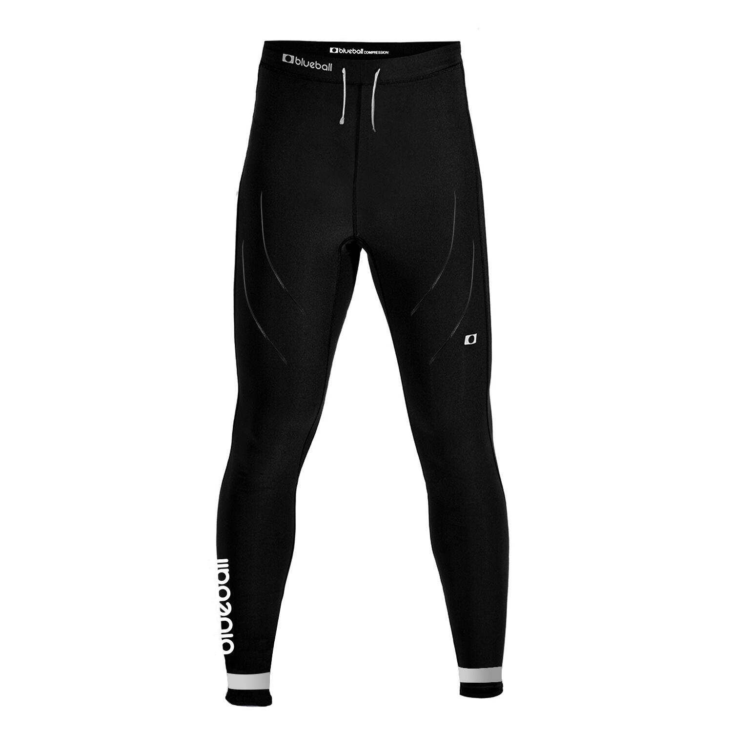 PANTALÓN DE COMPRESIÓN RUNNING LARGO PARA HOMBRE BLUEBALL EN NEGRO. 2/2