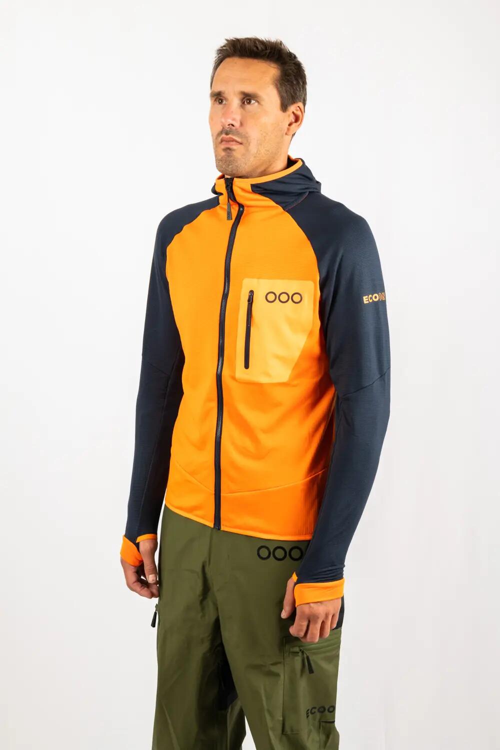 Veste ECOActive Light Insulated Jacket with cap marque ECOON - Naranja / Bleu 3/7