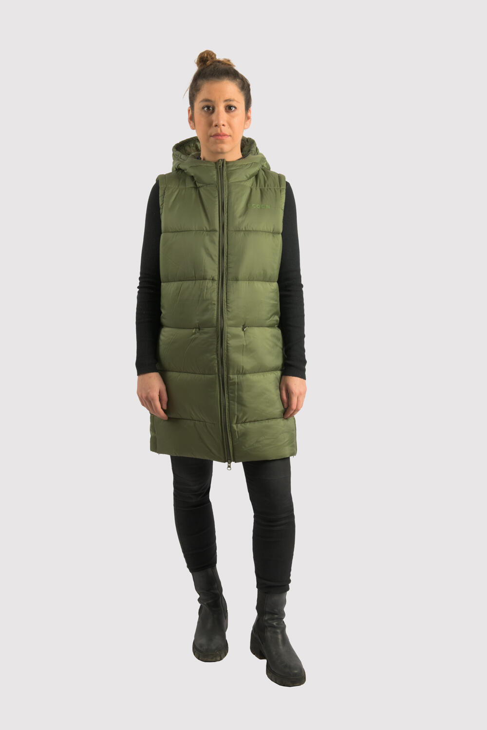 Gilet Barcelona Long Vest marque ECOON - vert oscuro 3/7
