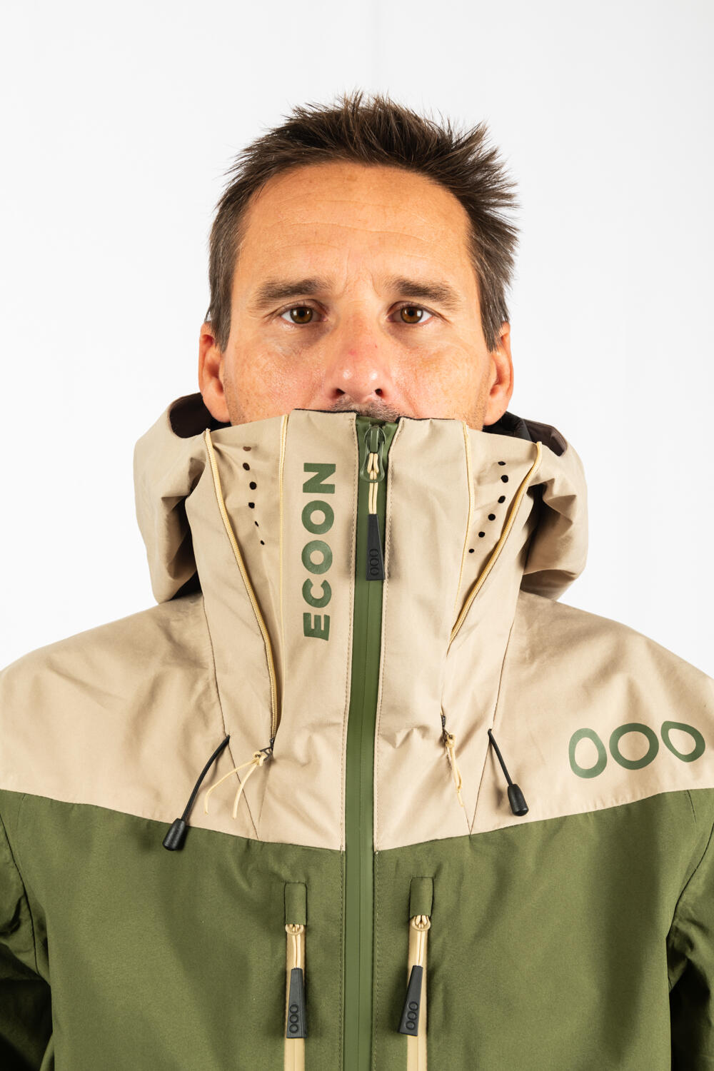 Veste ECOExplorer Jacket Homme marque ECOON - Kaki / Beige 3/7