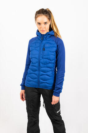 Veste ECOActive Hybrid Insulated Jacket with cap Femme marque ECOON - Bleu