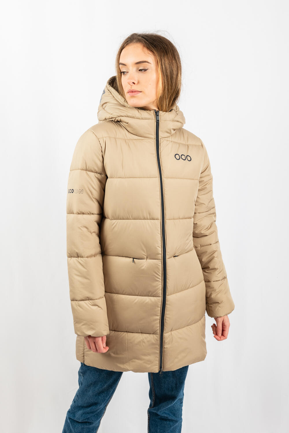 Veste Paris Long Jacket marque ECOON - Beige 3/7