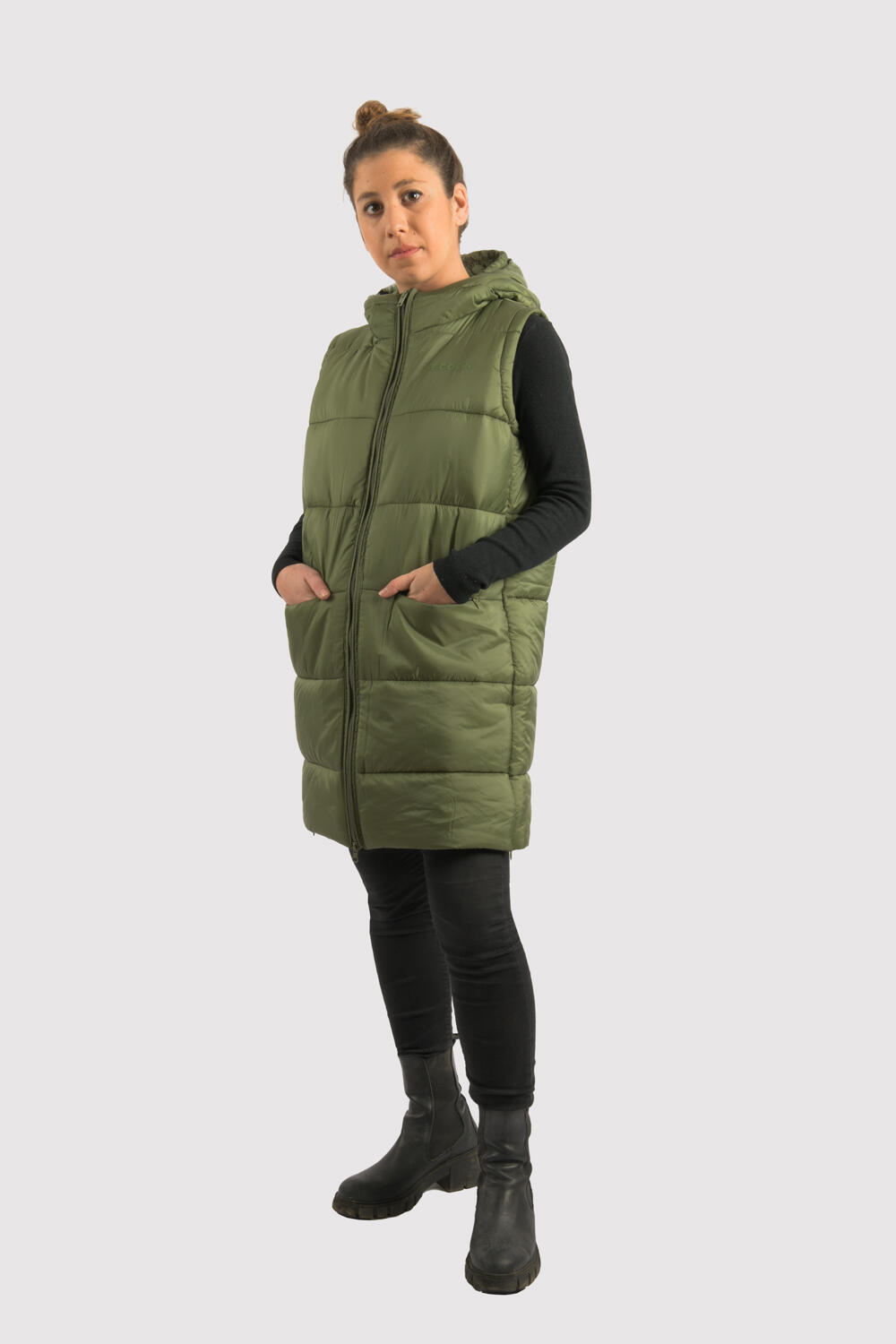 Gilet Barcelona Long Vest marque ECOON - vert oscuro 1/7