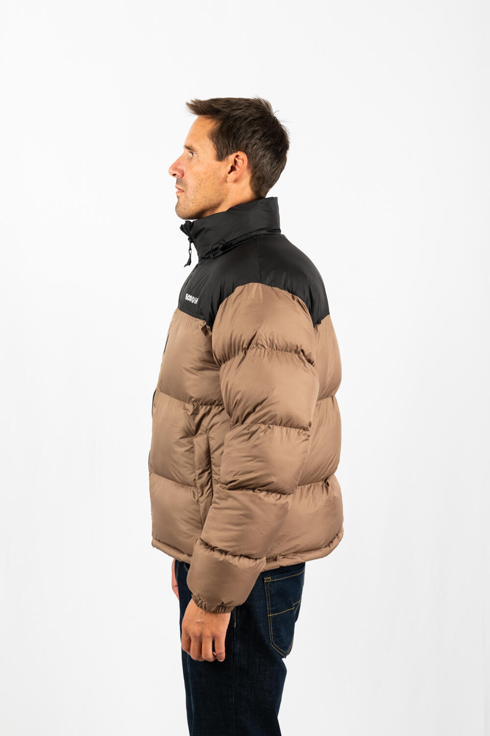 Veste Lisboa short jacket marque ECOON - Kaki / Noir 7/7