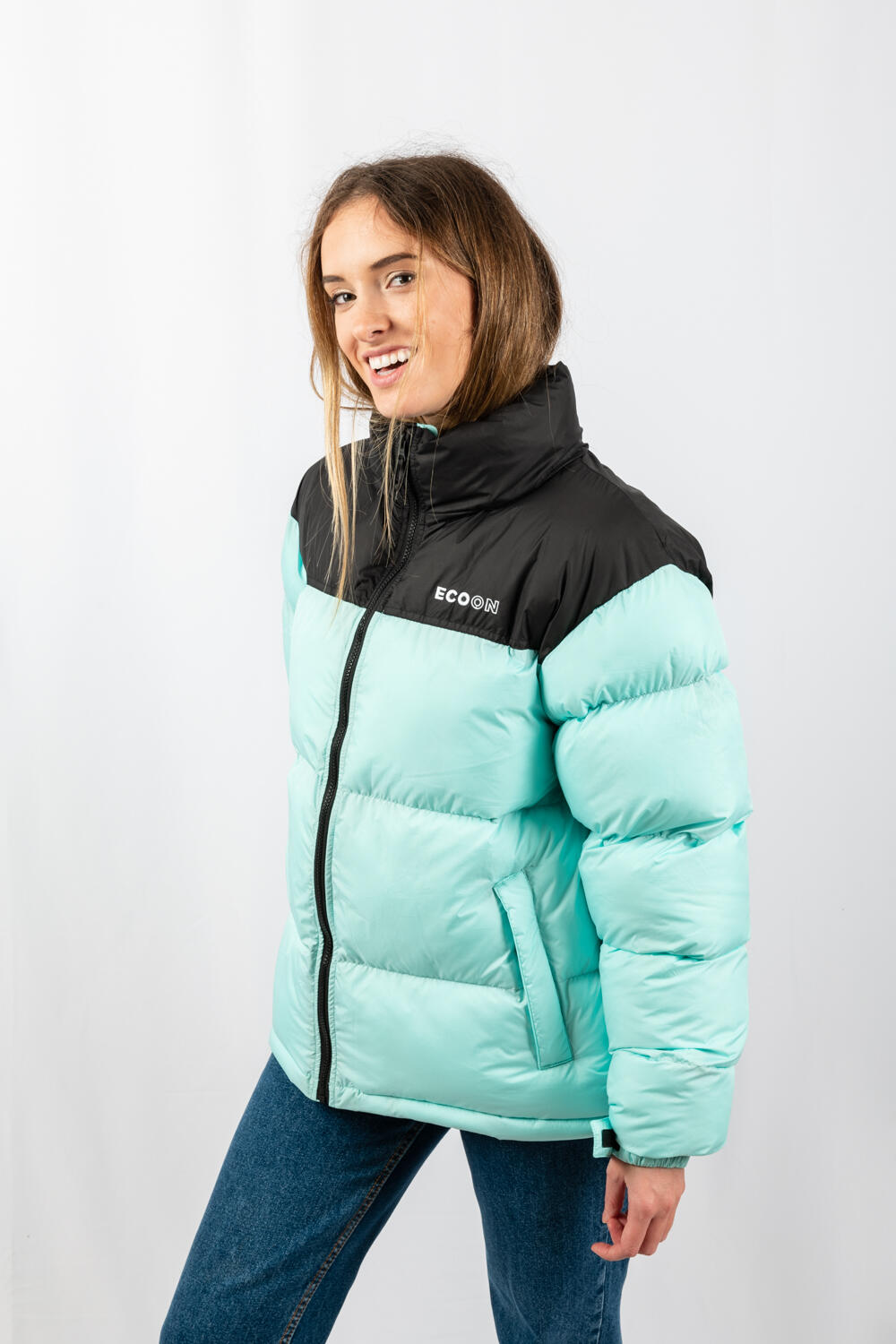 Veste Lisboa short jacket marque ECOON - Turquoise 3/7