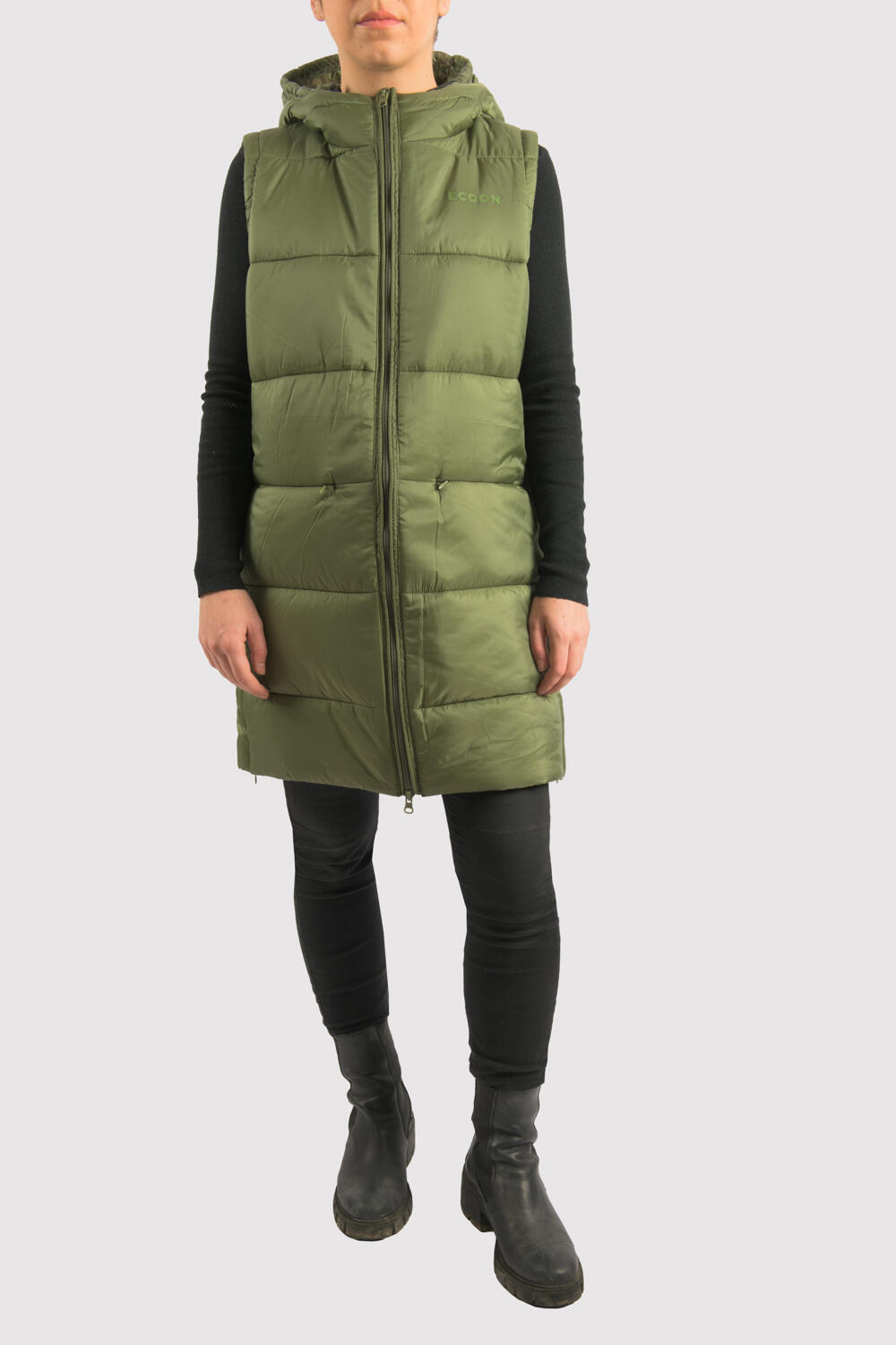 Gilet Barcelona Long Vest marque ECOON - vert oscuro 5/7