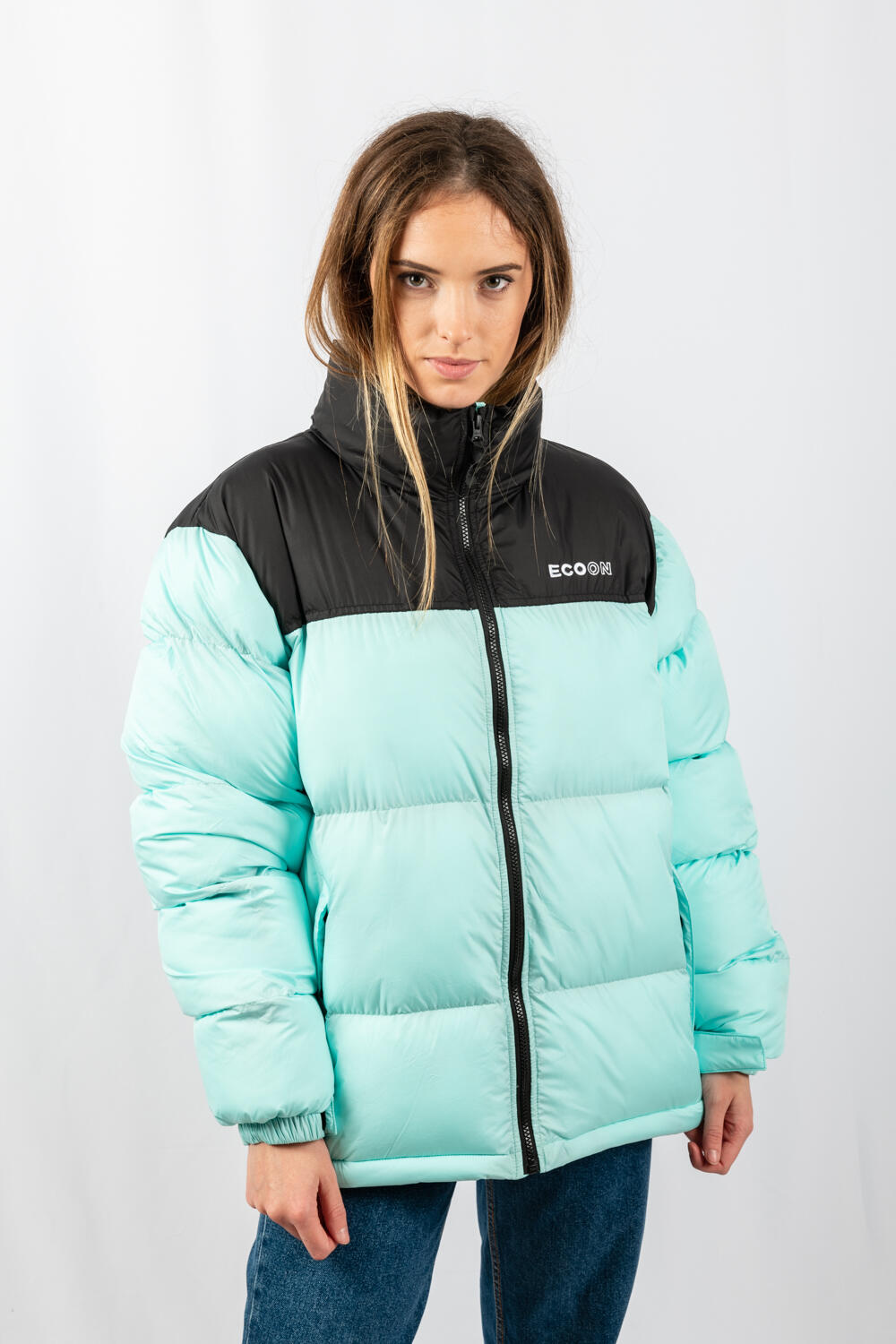Veste Lisboa short jacket marque ECOON - Turquoise 1/7