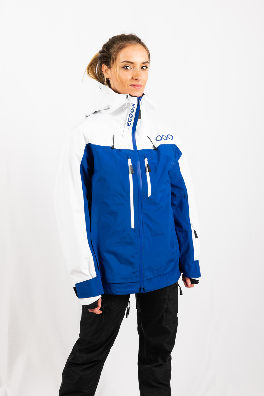 Chaqueta ECOExplorer Jacket Women marca ECOON - Azul / Blanco 3/7