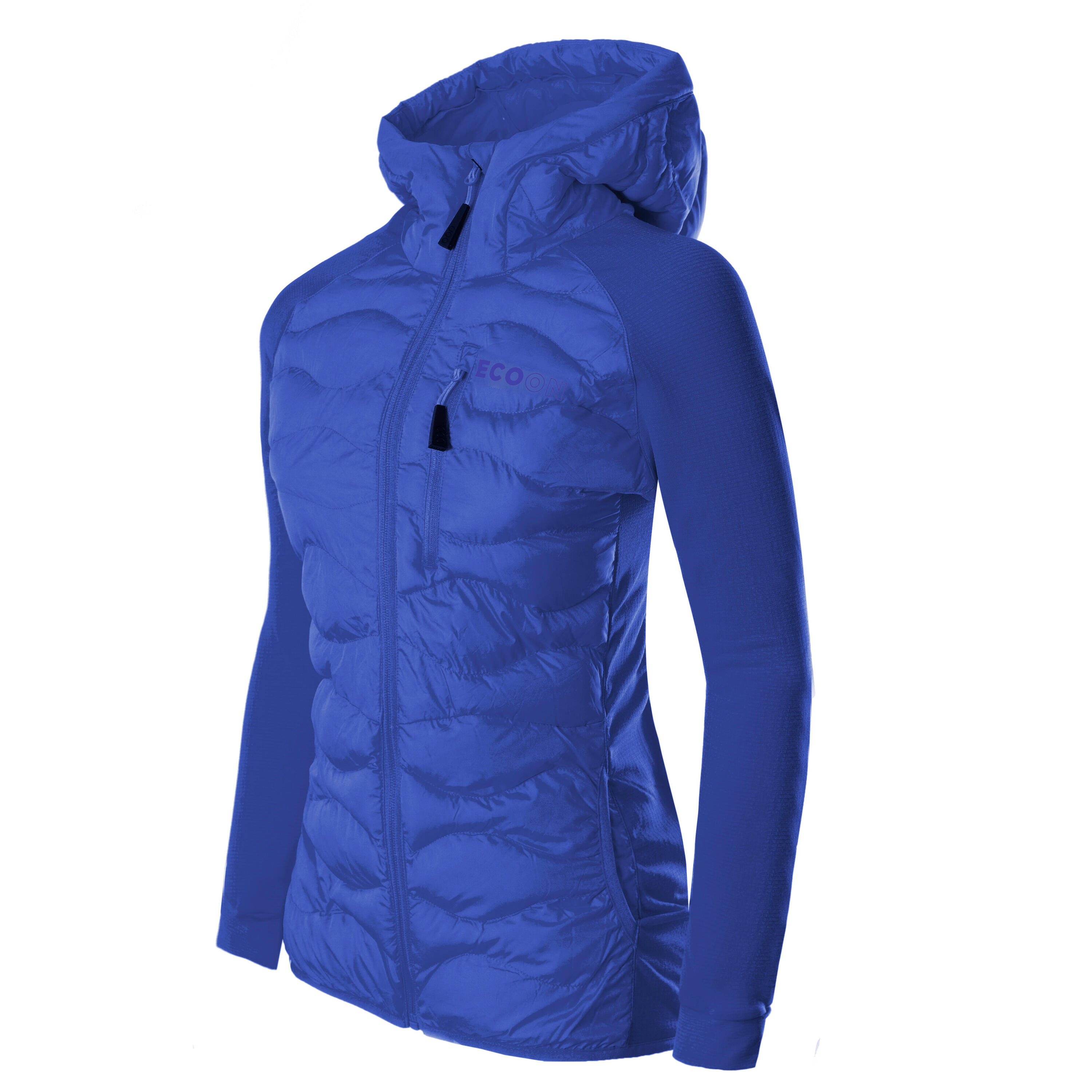 Veste ECOActive Hybrid Insulated Jacket with cap Femme marque ECOON - Bleu 7/7
