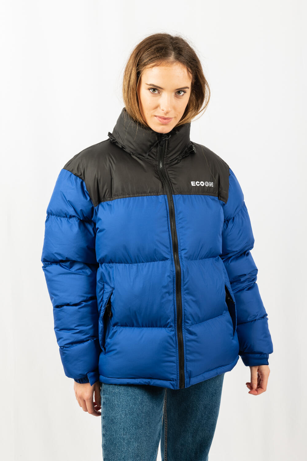 Veste Lisboa short jacket marque ECOON - Bleu claro / Noir 2/7